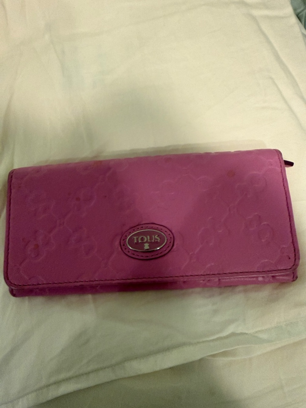 TOUS Pink Signature Embossed Continental Wallet